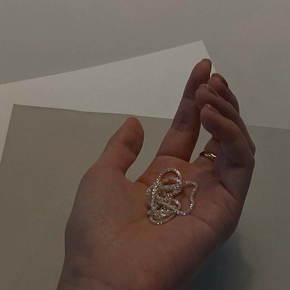 925 Silver Sparkling Clavicle Choker Length Necklace - Picture 3 of 12